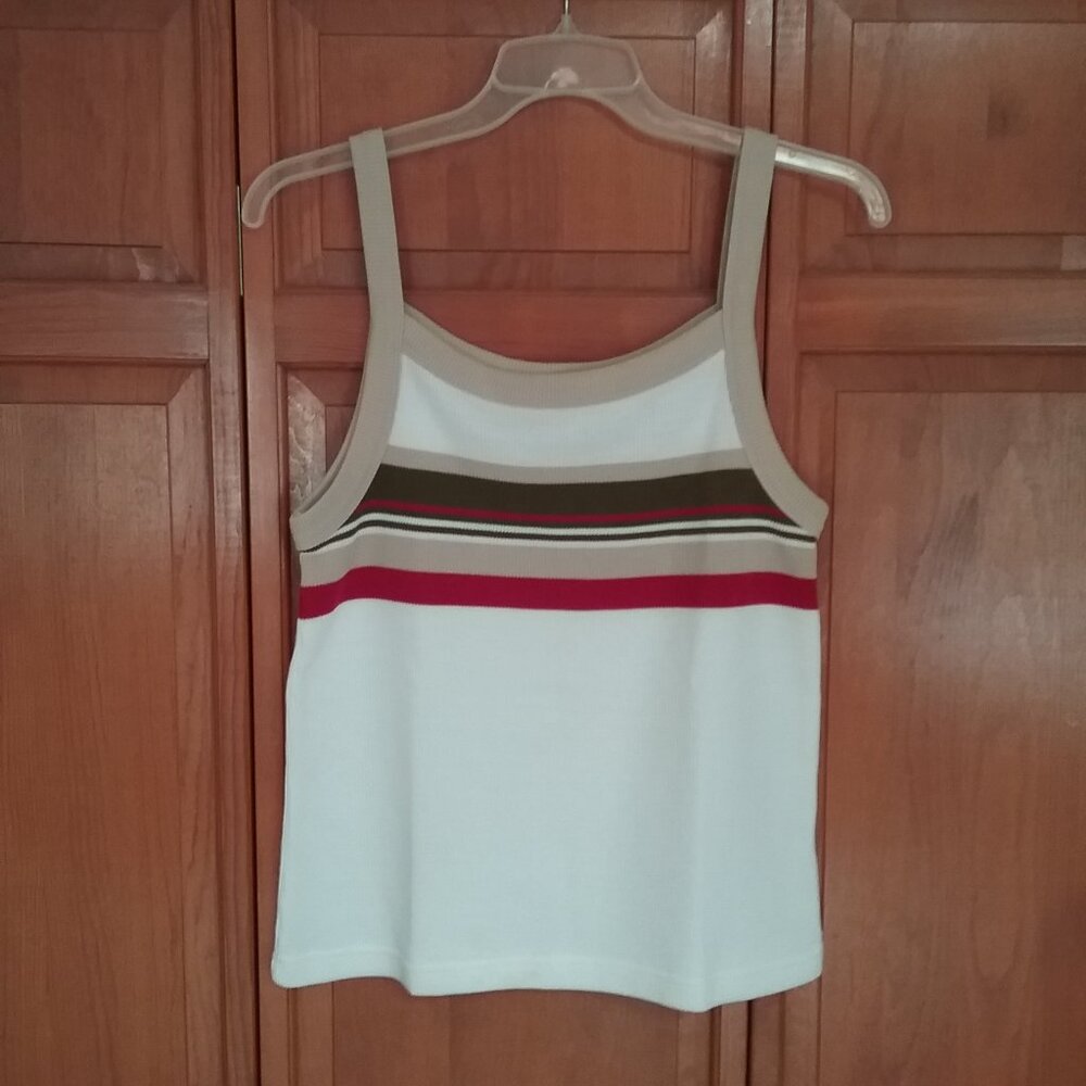 Knit Mixx Women's Sleeveless Multi-Color Striped Top